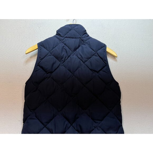 J.Crew Women's Cardigan Quilted Puffer Vest Full Zip Size XS Navy Blue Pockets - Picture 10 of 11
